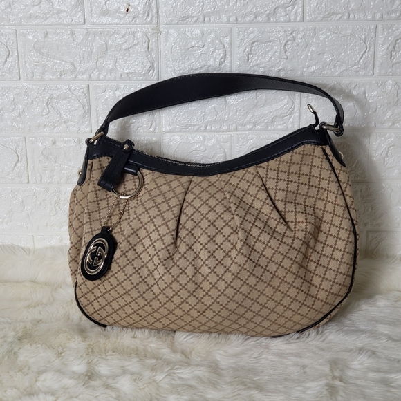 Gucci Sukey Diamante Canvas Hobo Bag Beige - Picture 4 of 12